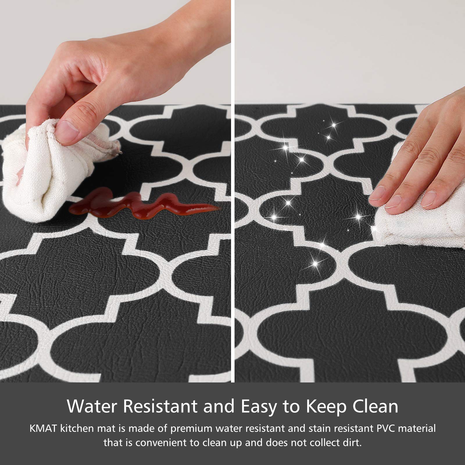 KMAT easy clean design allows quick removal of spills from surface