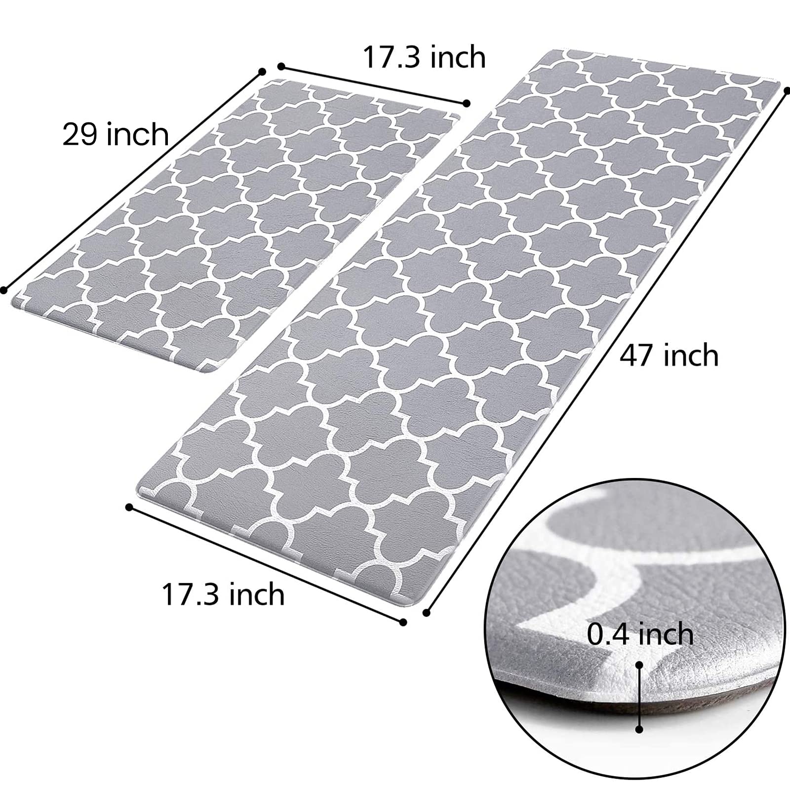 KMAT kitchen mat-non-slip-bottom ensures secure placement on tile and wood floors.