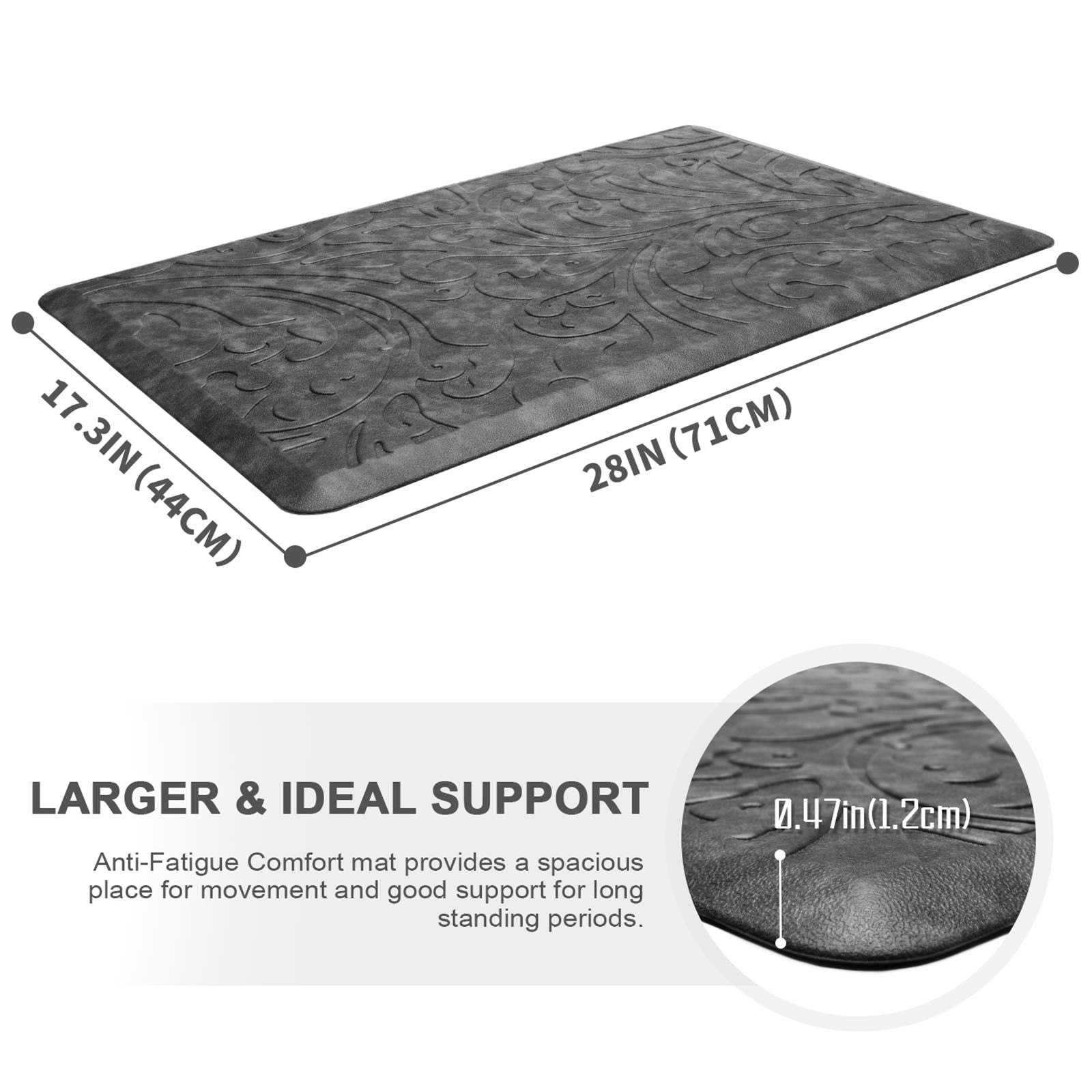 KMAT waterproof-surface kitchen mat resists spills for easy cleaning in busy kitchens.