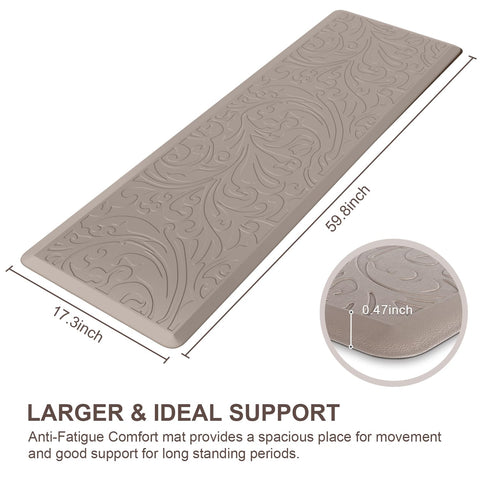 KMAT kitchen mat waterproof surface with textured top for easy cleaning.