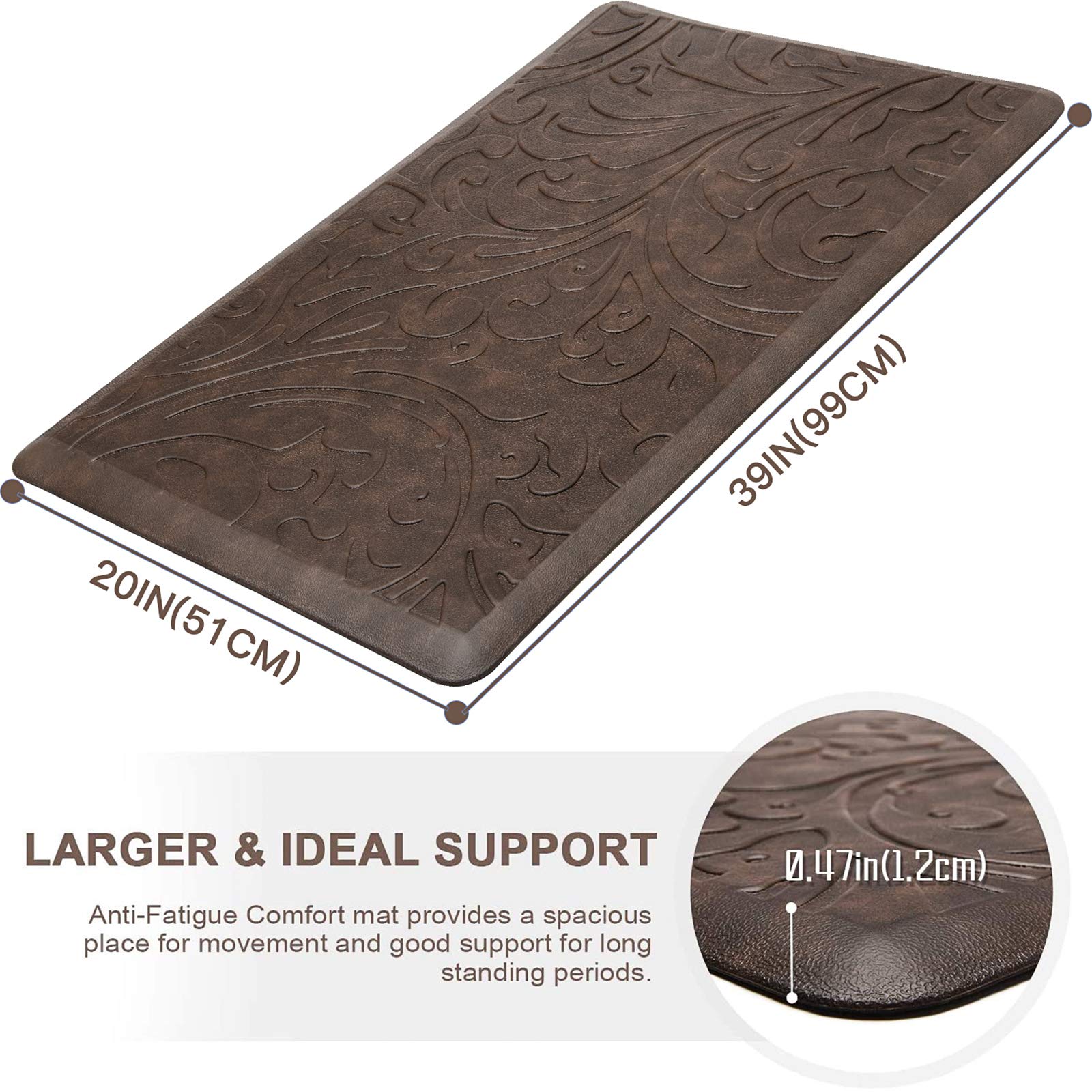 KMAT waterproof kitchen mat with beveled edge enhances grip and safety