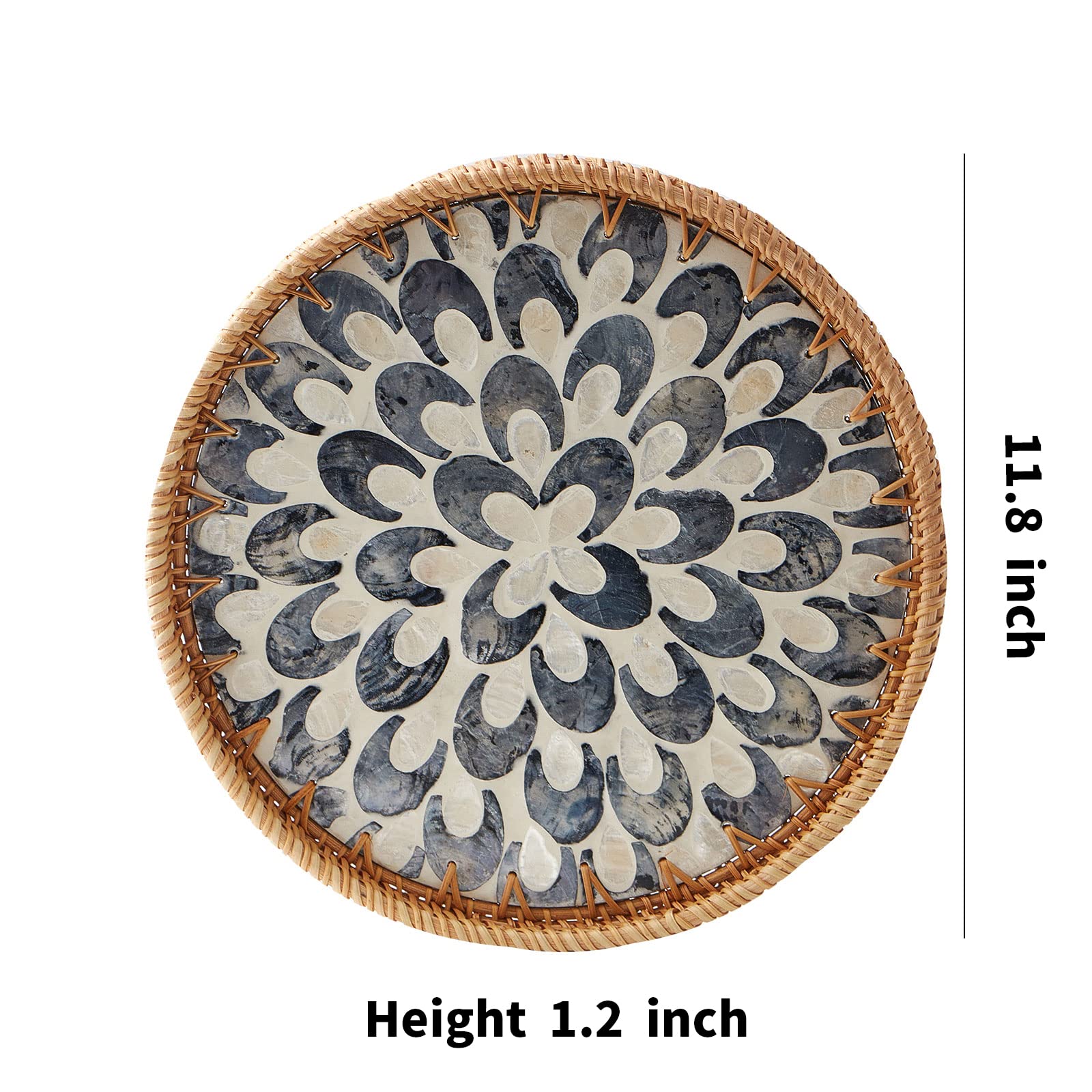 Kmelep durable rattan tray, easy to wipe clean.