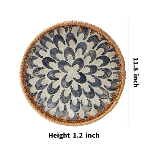 Kmelep durable rattan tray, easy to wipe clean.