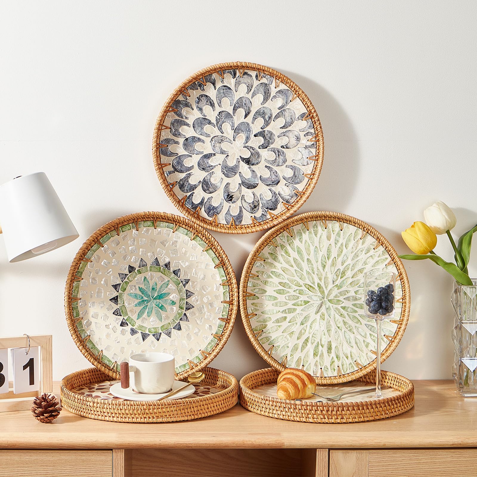 Kmelep wall hanging tray adds artful storage to any room.