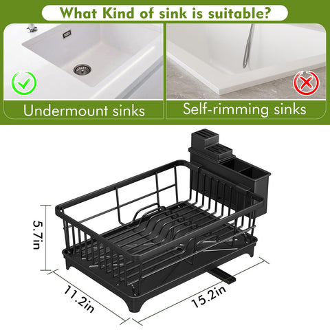 Kmiectse dish rack removable utensil holder keeps cutlery neatly organized for cooks.
