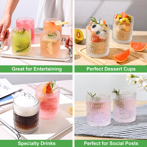 KMIGRUAN Hobnail clear glass filled with water for everyday use
