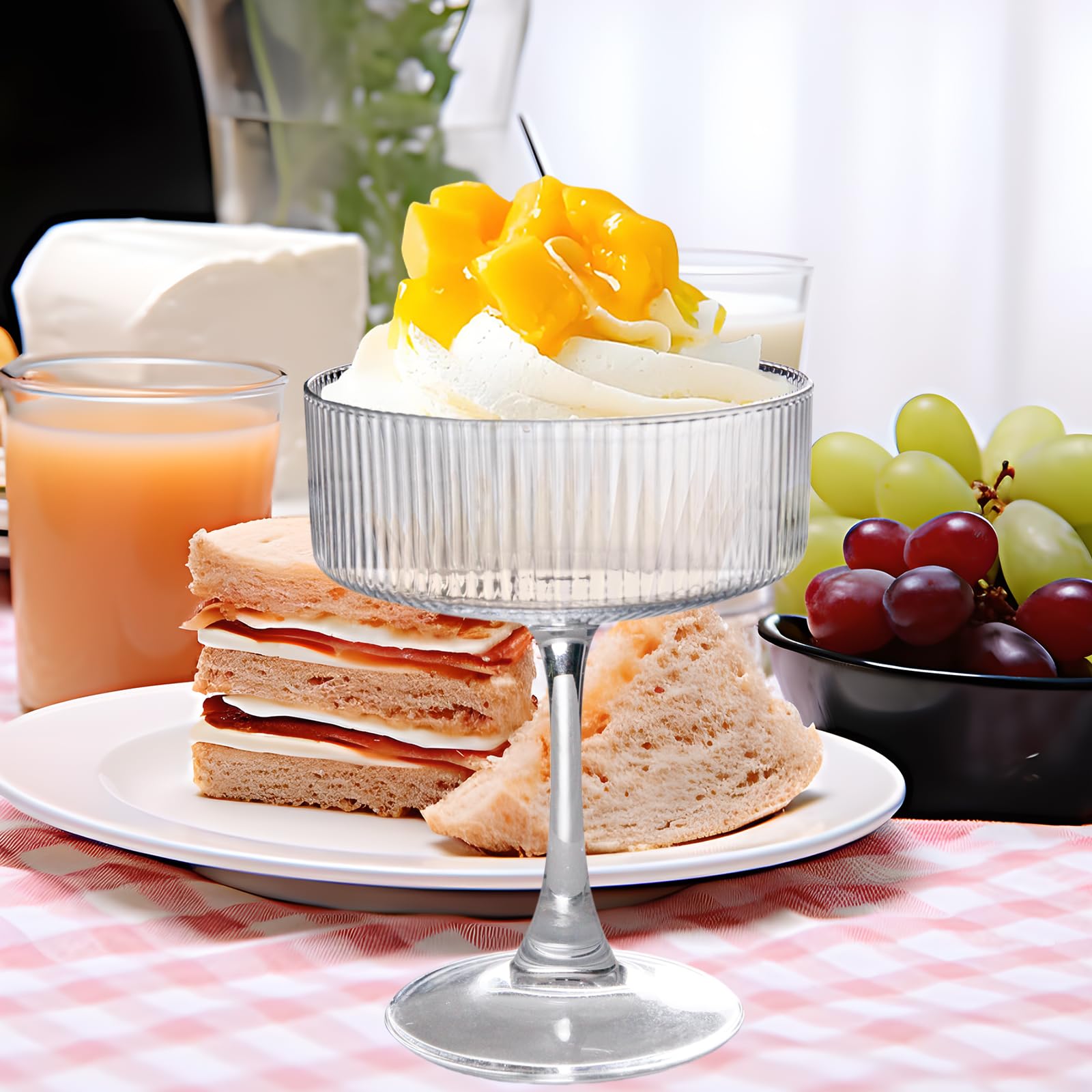KMIGRUAN multi purpose glasses suitable for espresso martinis and desserts