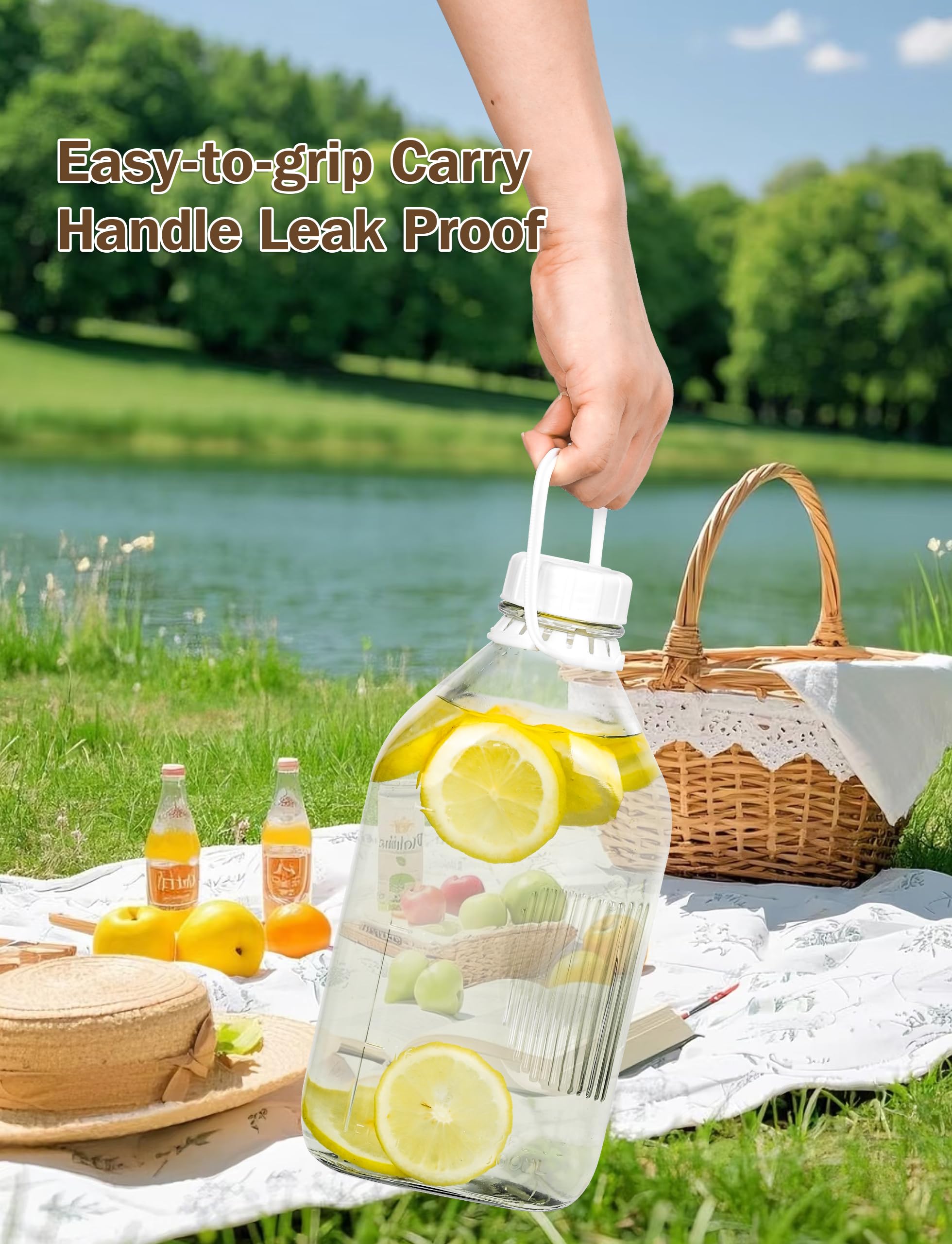 KMIGRUAN odorless, lead-free glass container preserves flavor and purity.