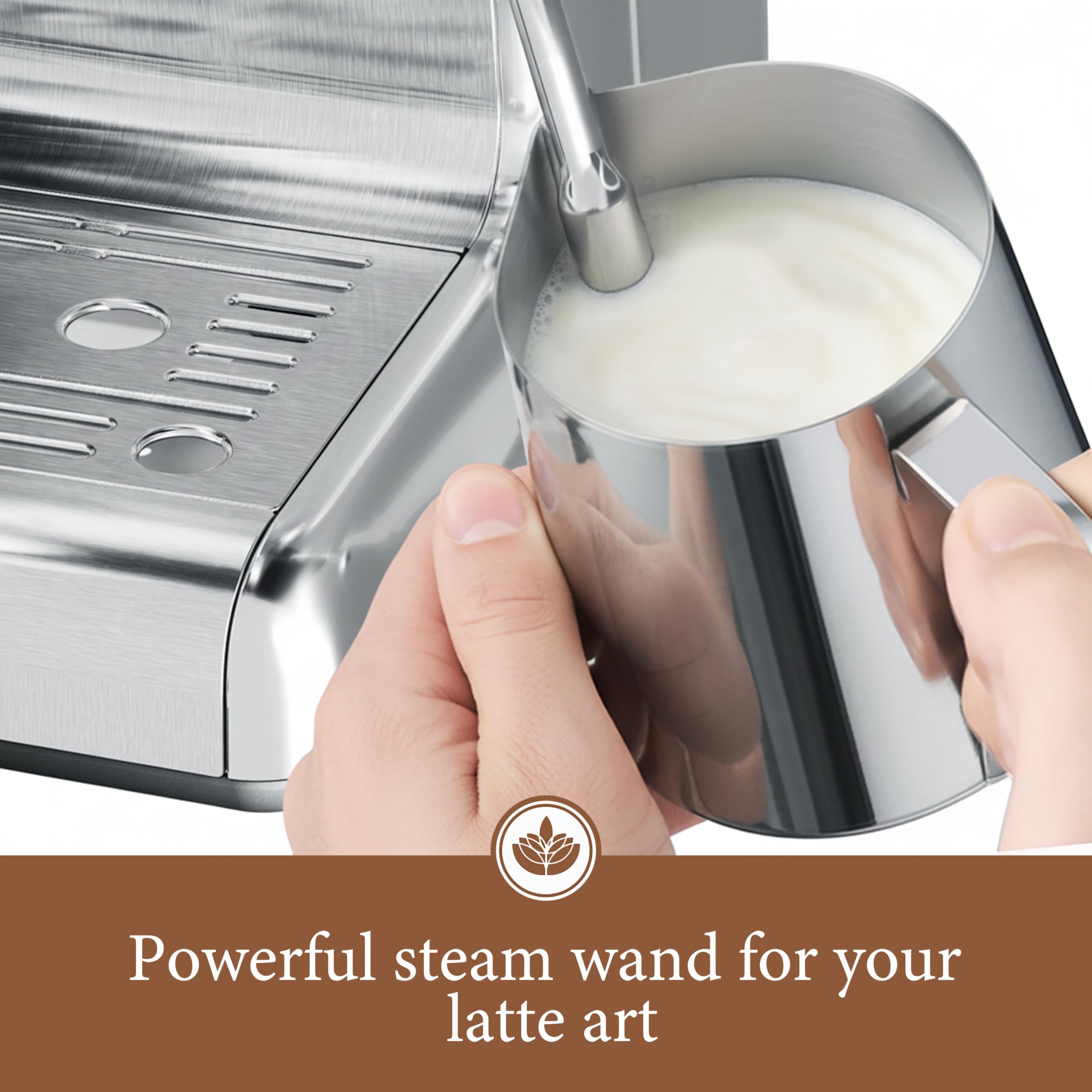 Kndko espresso machine 30 grind settings dial for precision.