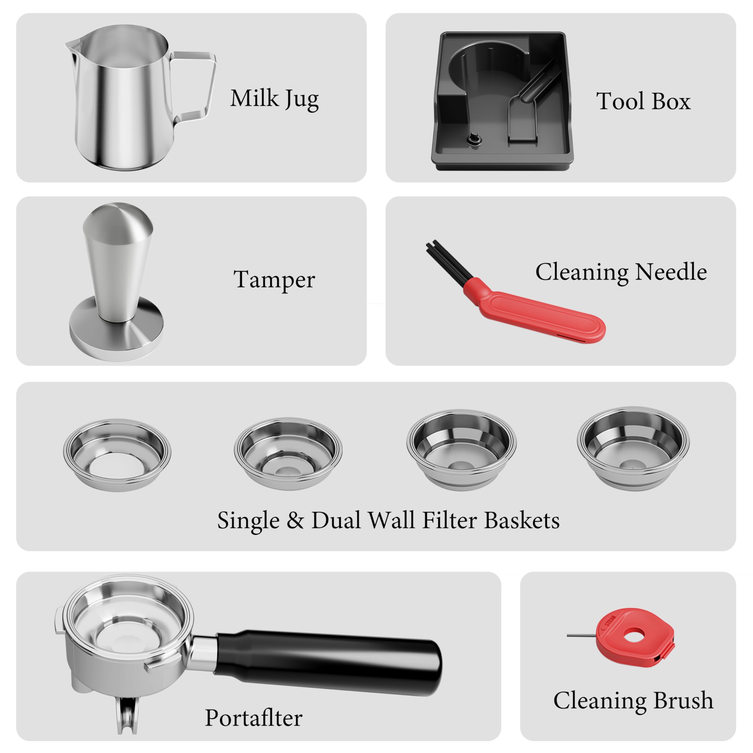 Kndko espresso machine double shot option for versatility.