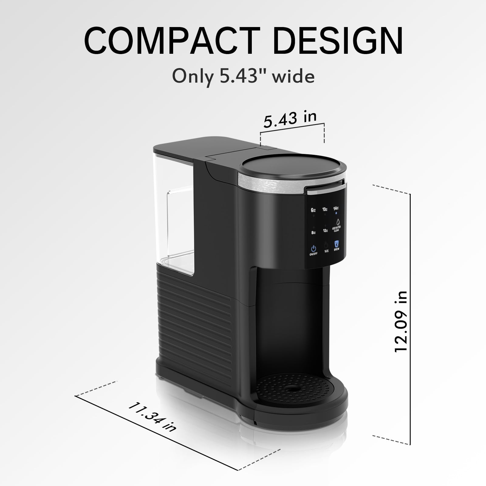 Kndko coffee maker with 40oz removable reservoir enables multiple brews without refills.