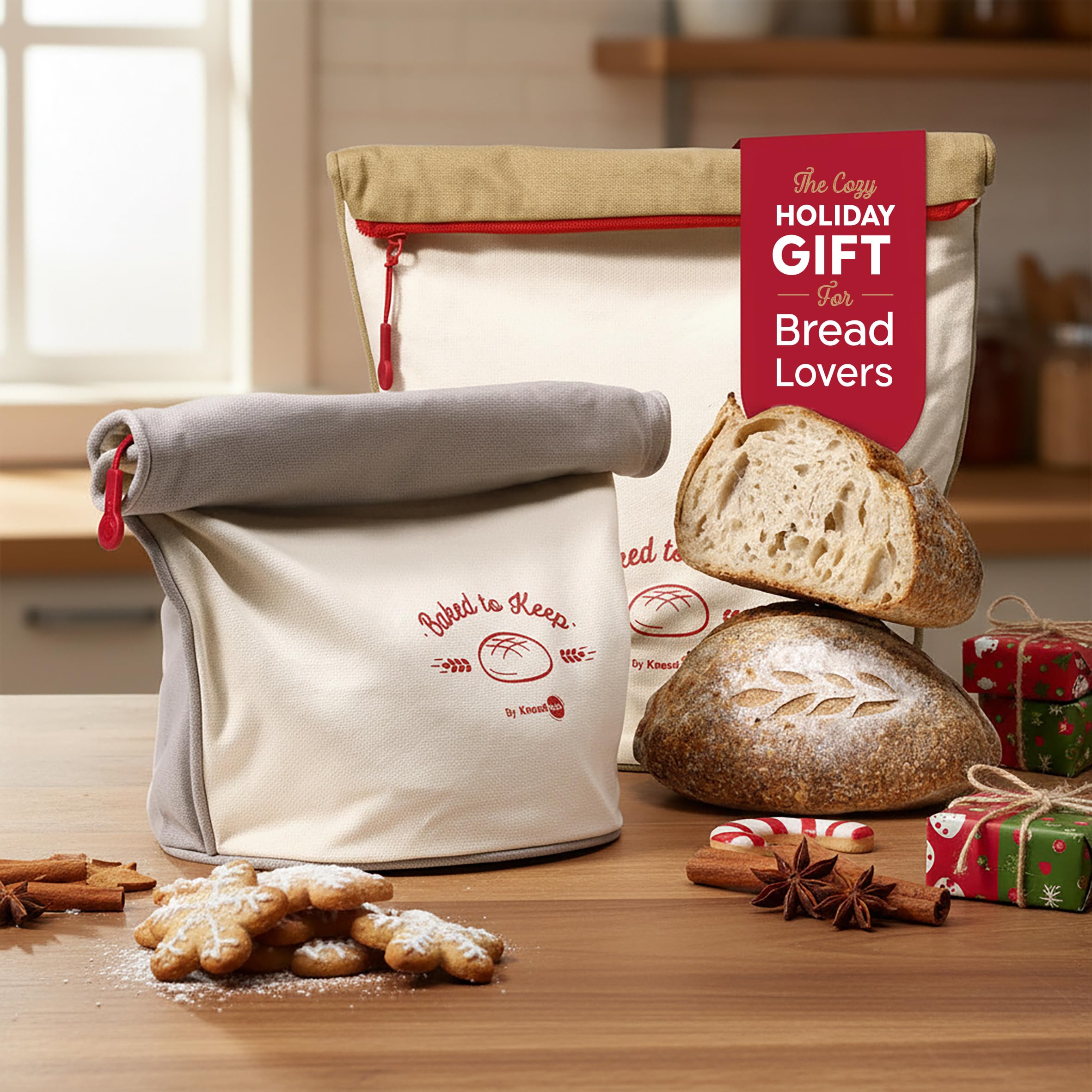 KNEADACE bread bag cotton exterior demonstrates durability for daily use
