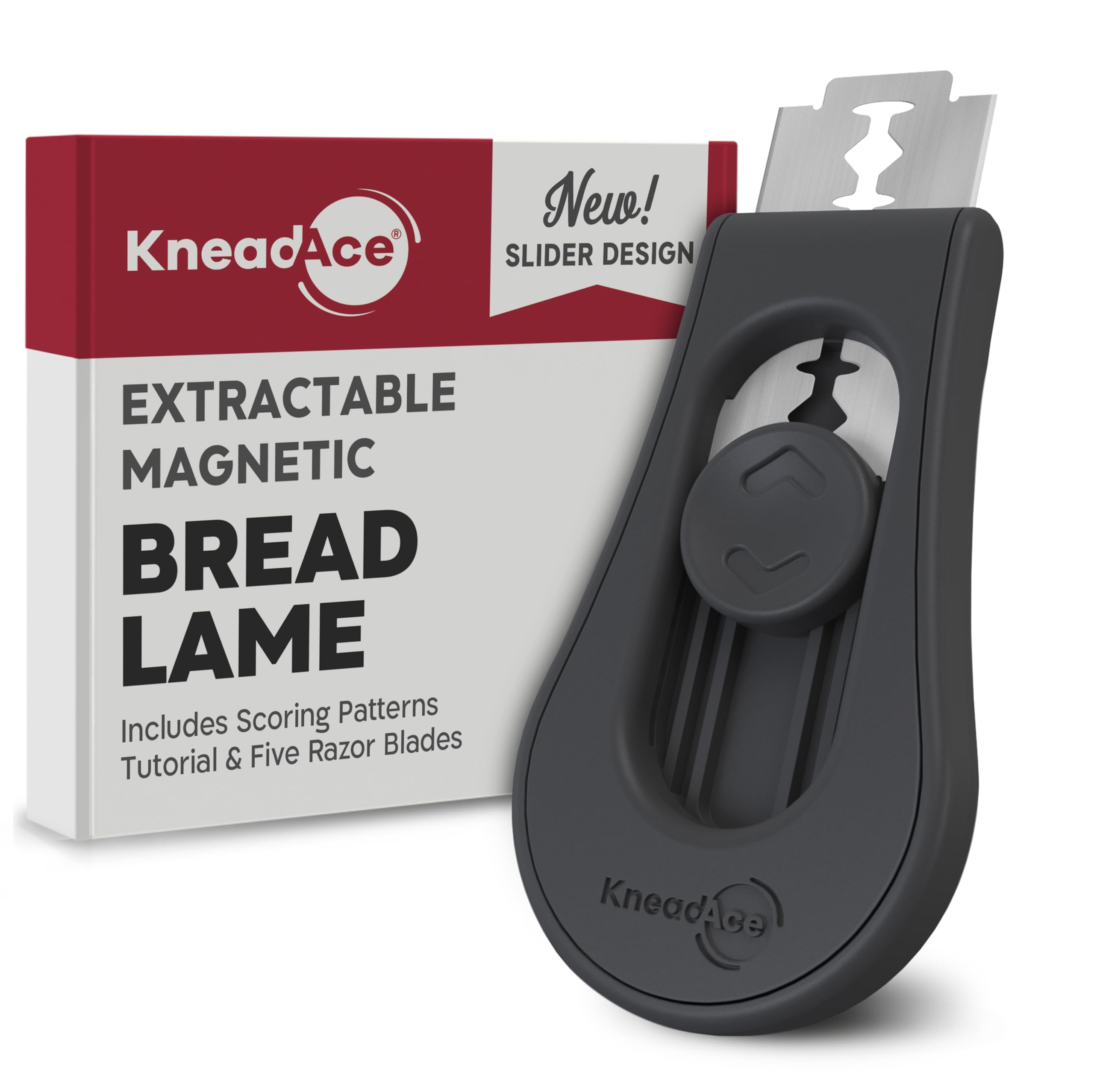 KNEADACE bread lame with magnetic blade for precise sourdough scoring