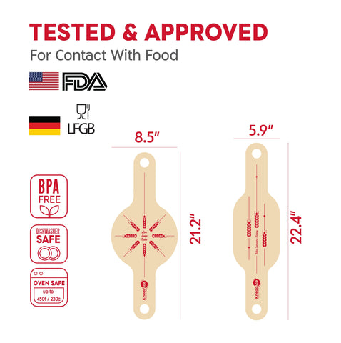 KneadAce bread sling withstands heat up to 450°F for versatile baking