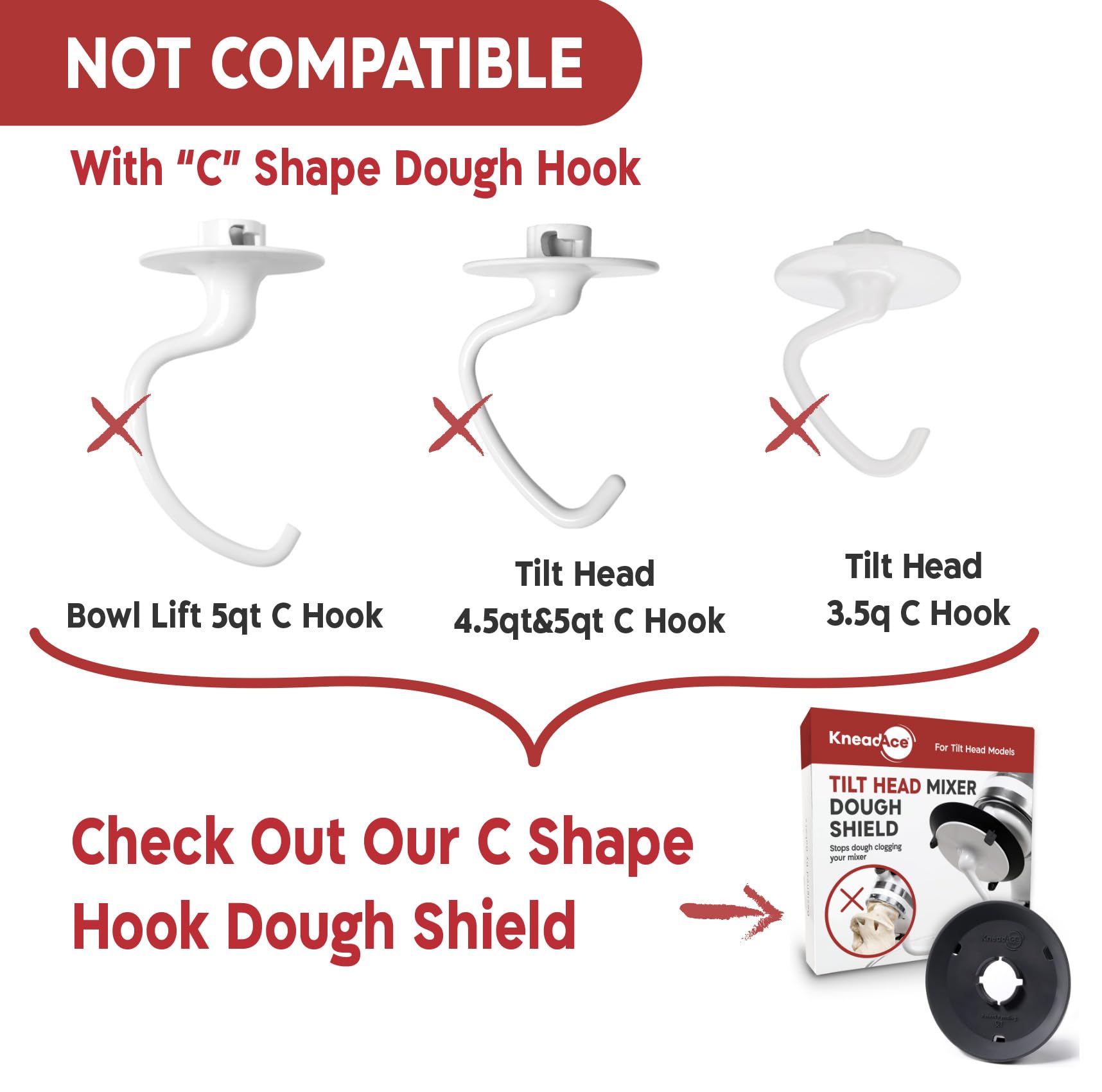KneadAce dishwasher-safe shield for easy cleanup.