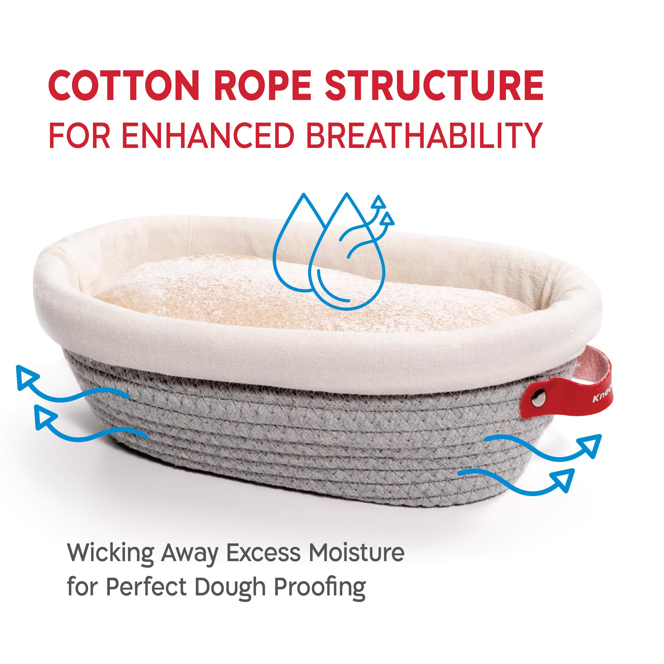 KNEADACE oval banneton basket liner helps maintain moisture balance during proofing