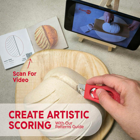 KNEADACE pattern booklet images inspire creative loaf designs and scoring patterns.