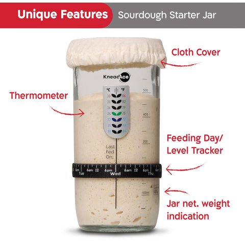 KNEADACE starter jar thermometer for quick temperature checks