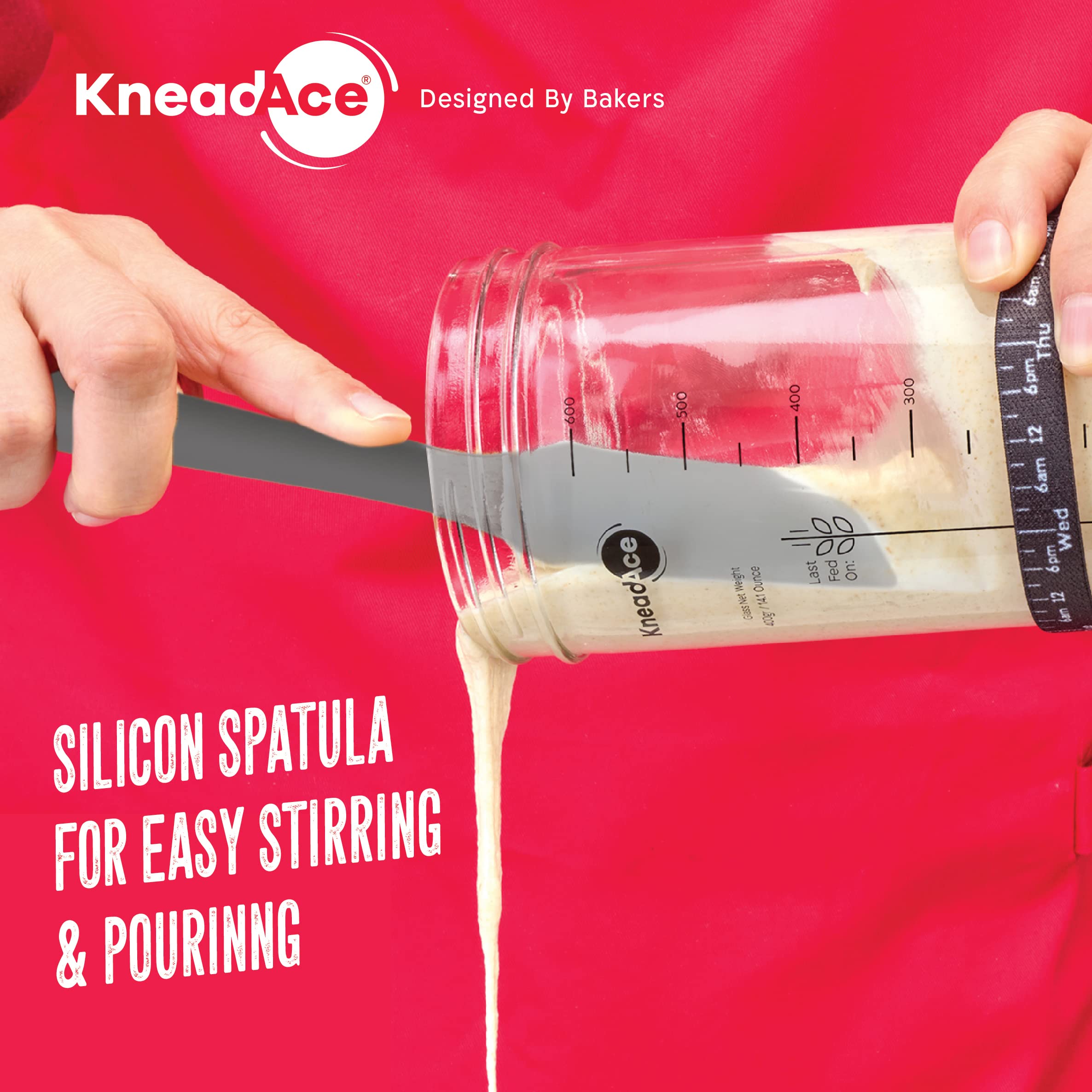 KNEADACE metal lid sealing the jar for fresh storage