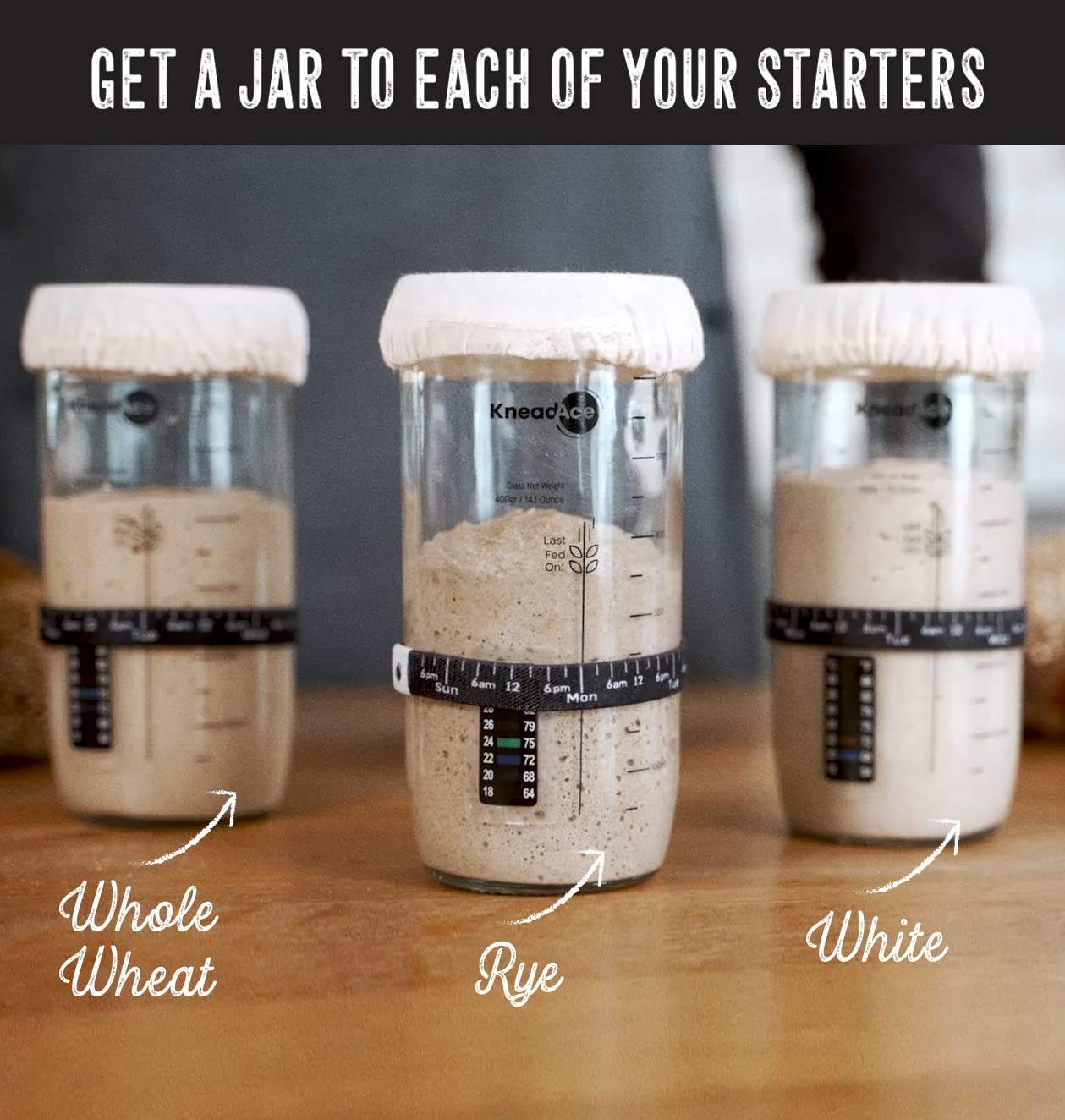 KneadAce metal lid provides secure, long-lasting storage for starter.