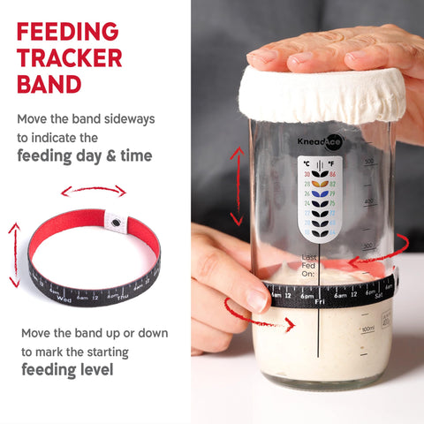 KneadAce sourdough thermometer ensures accurate temperature for fermentation.