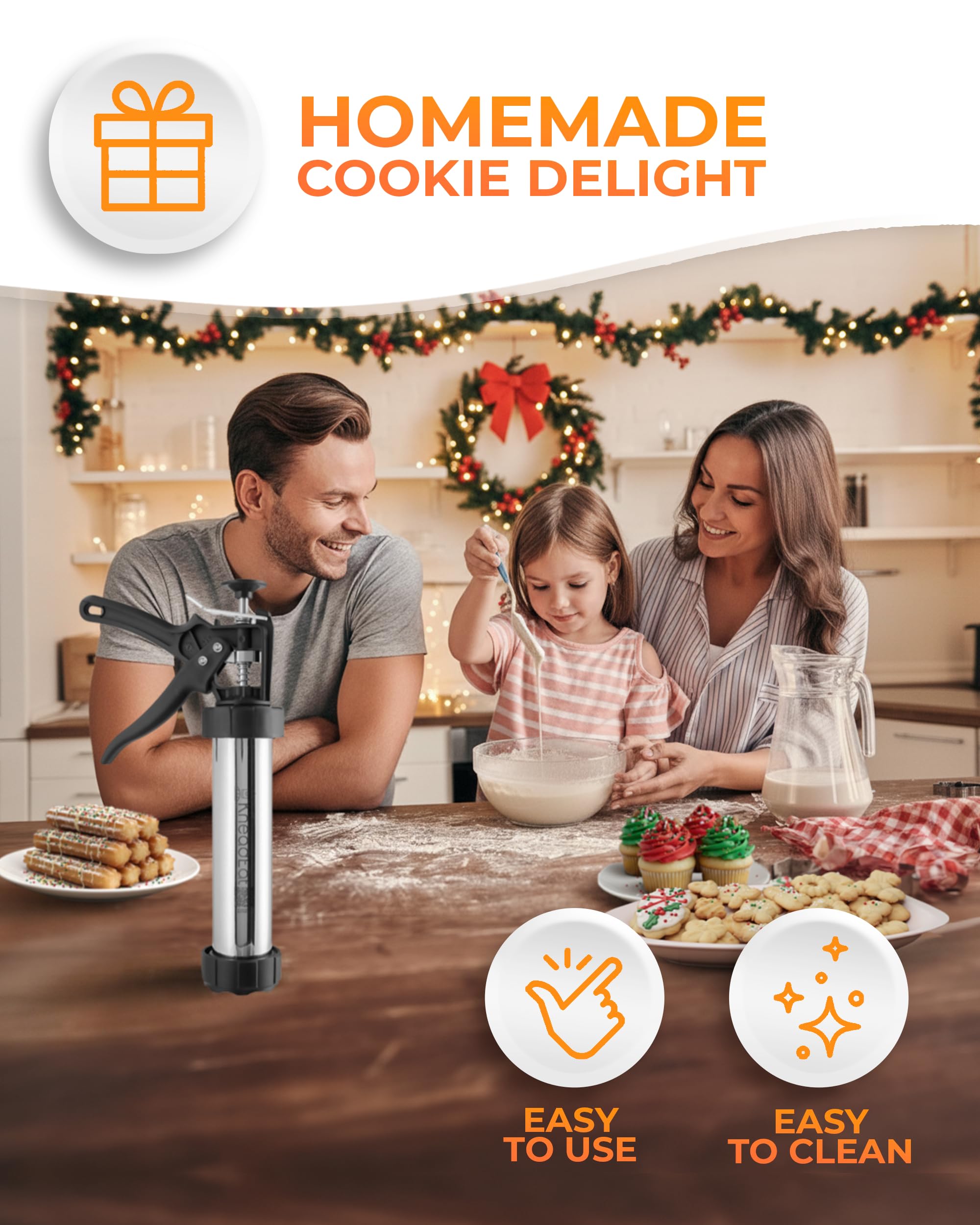KneadEat complete baking kit with versatile accessories for cookies and churros