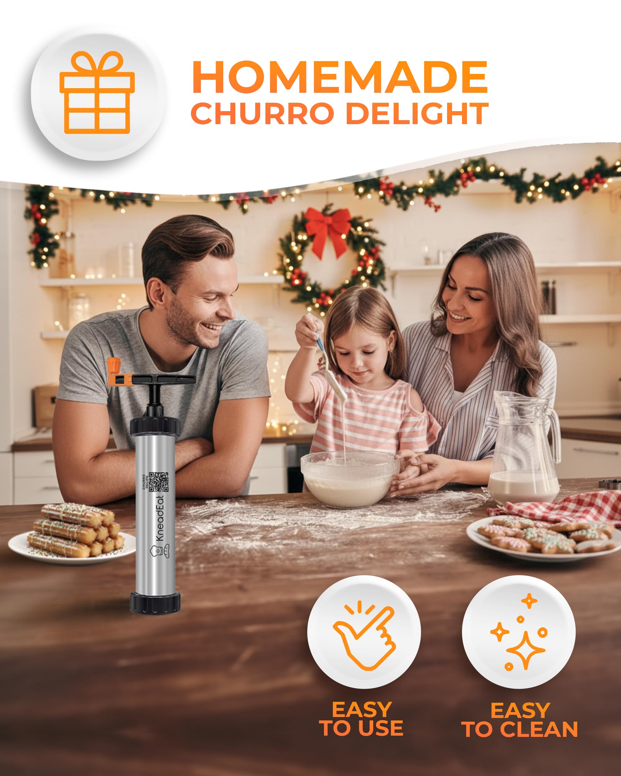 KneadEat Durable stainless finish shines in busy home kitchens.