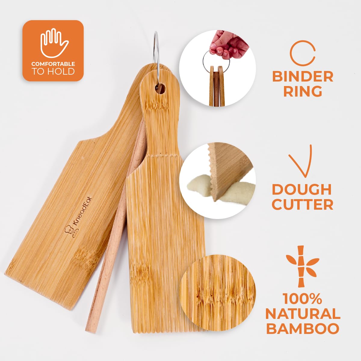 KneadEat gnocchi edge paddle for precise dough cutting.
