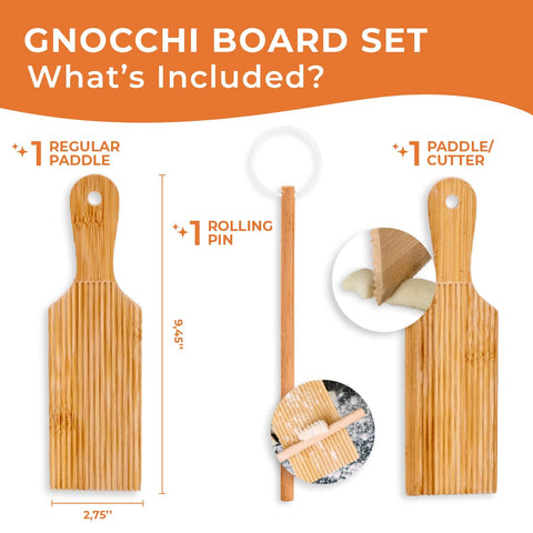 KneadEat gnocchi regular paddle for consistent gnocchi pieces.