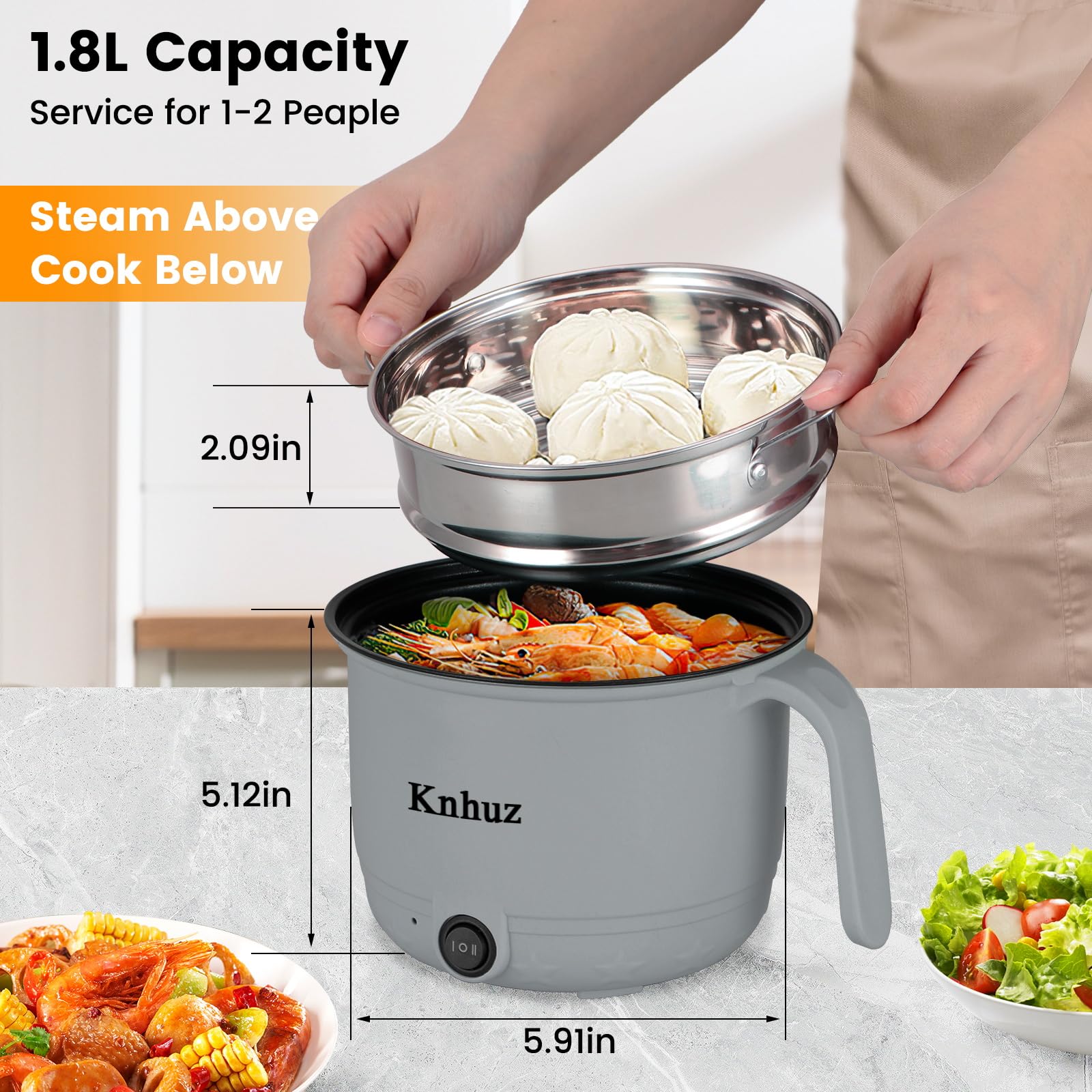 Knhuz dual temperature control 300W/600W offers flexible cooking options.