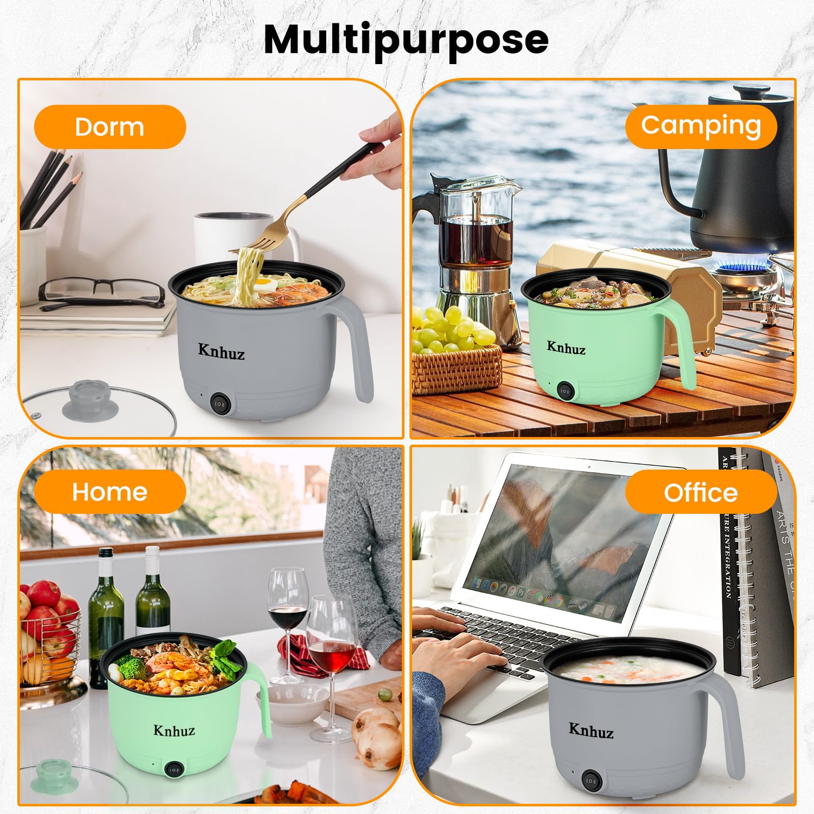 Knhuz non-stick interior makes cleaning easy after noodles and eggs.