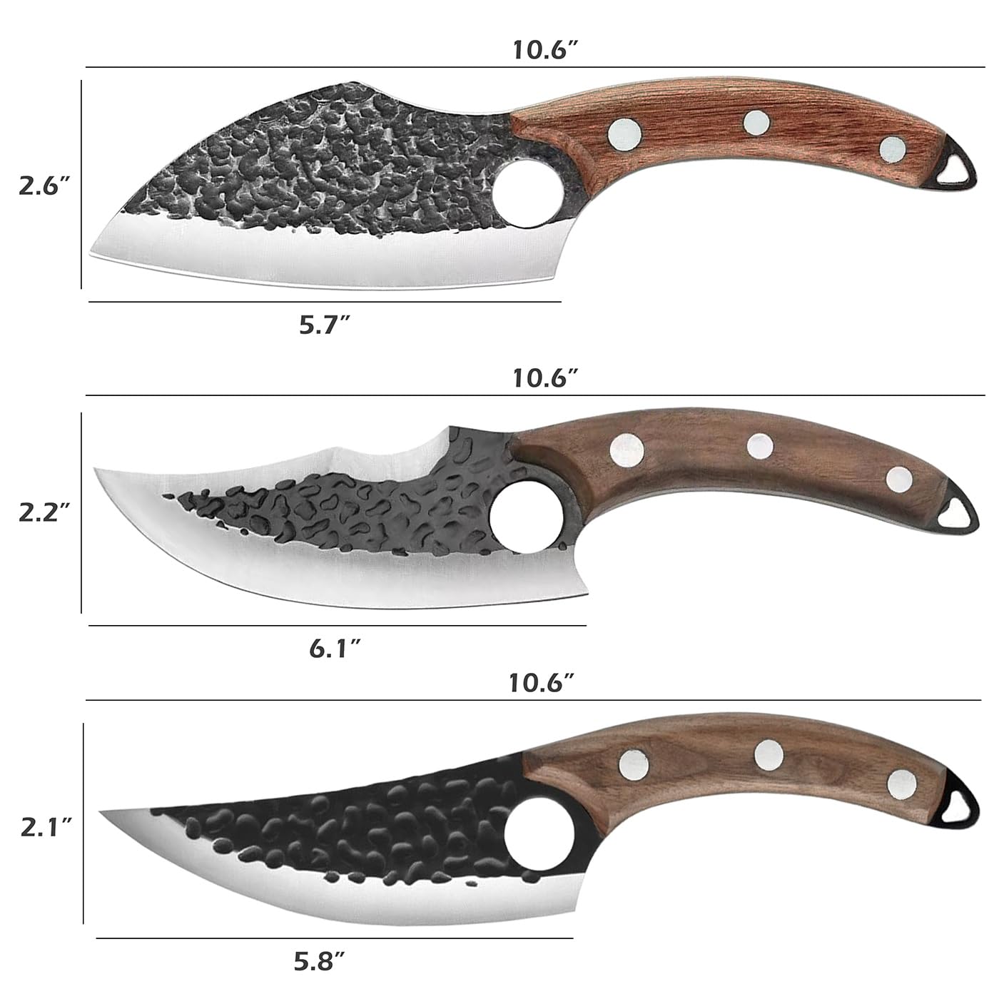 KNIFAST handmade forged kitchen knife set high-carbon steel blade maintains sharp edge for long use.