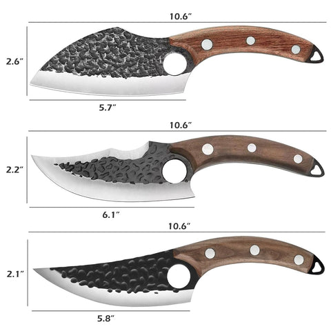 KNIFAST handmade forged kitchen knife set high-carbon steel blade maintains sharp edge for long use.