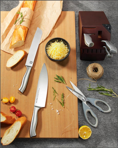 KnifeSaga 3.5-inch paring knife in block for detail work.