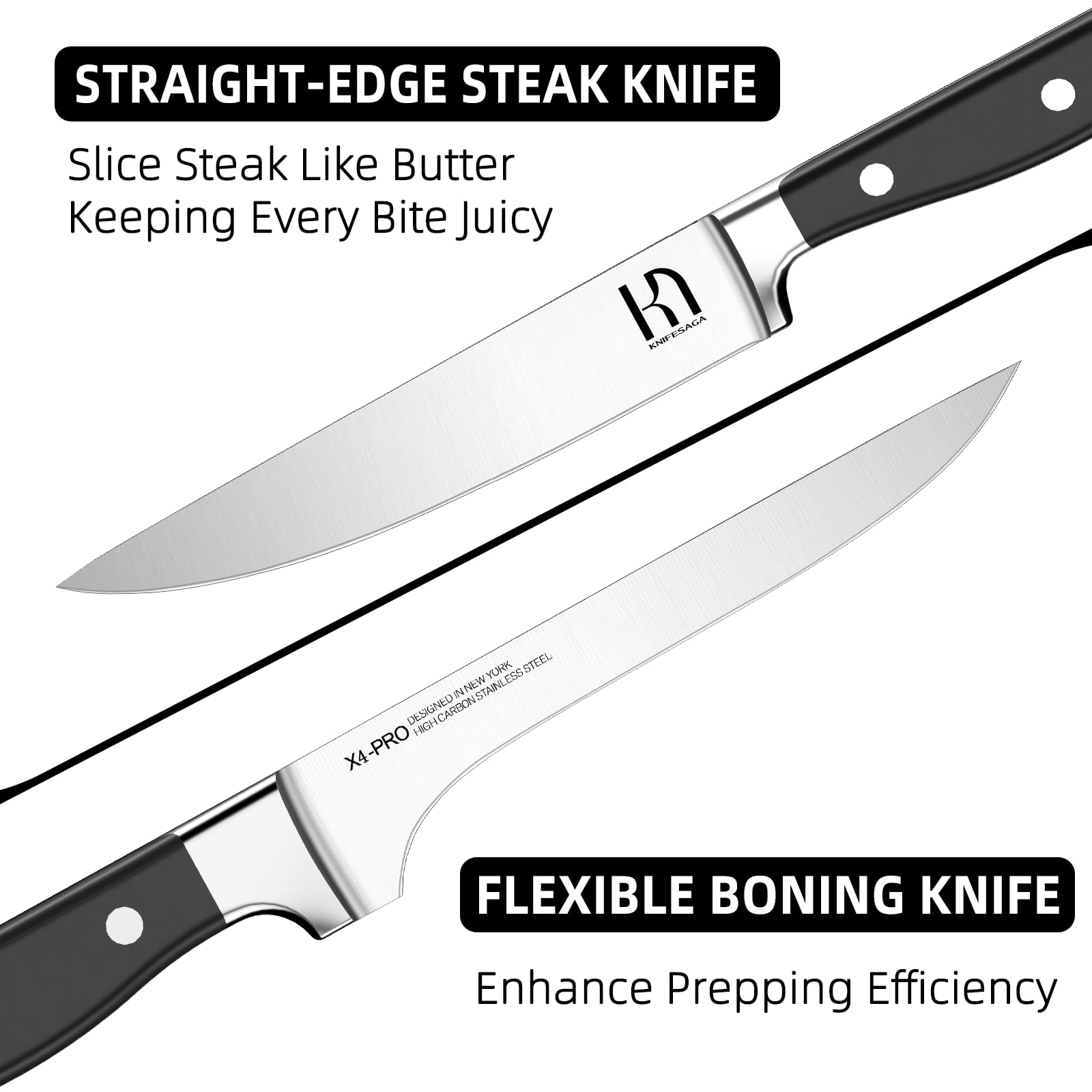 KnifeSaga 3.5-inch paring knife ideal for peeling and delicate prep.