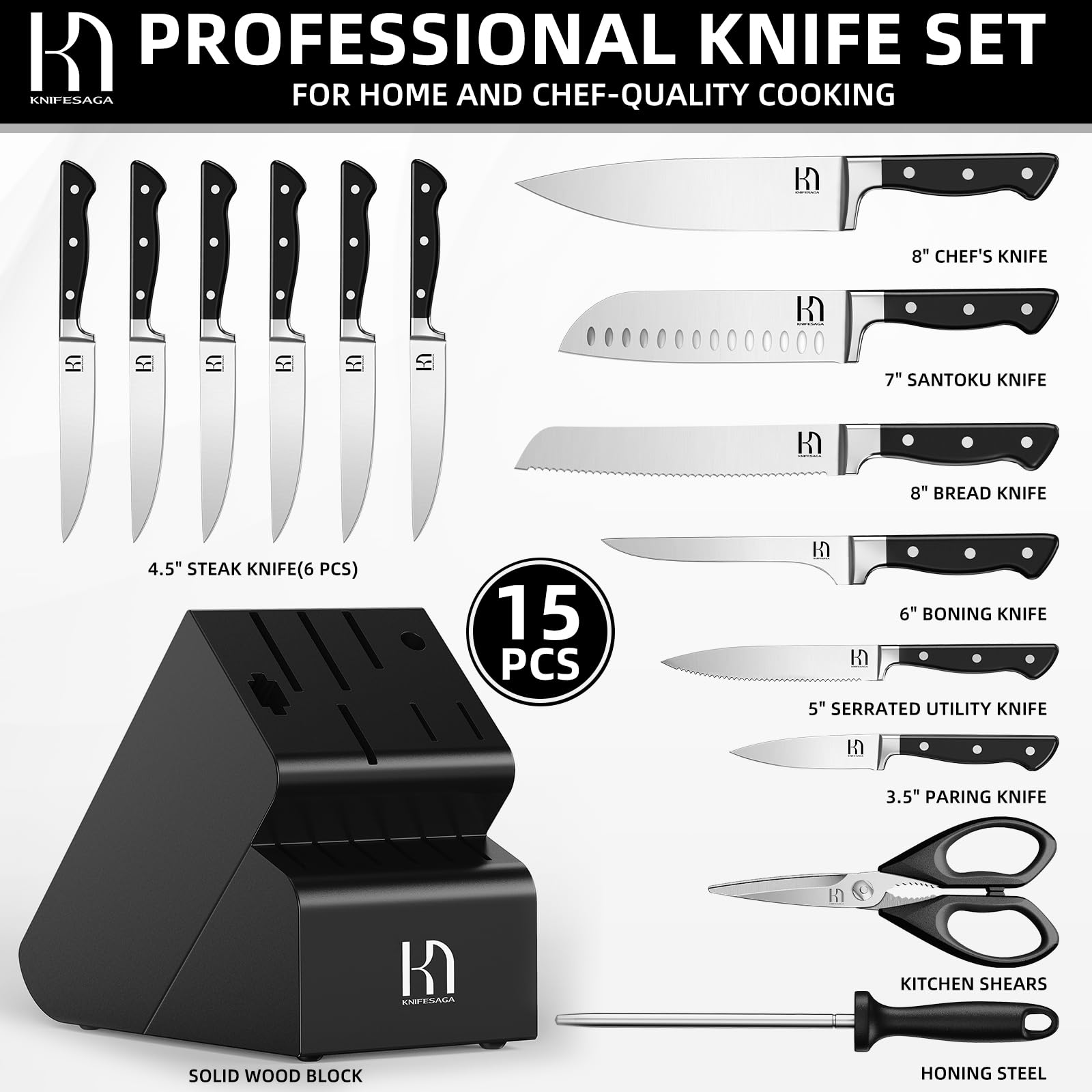 KnifeSaga 5-inch utility knife balances power and maneuverability.