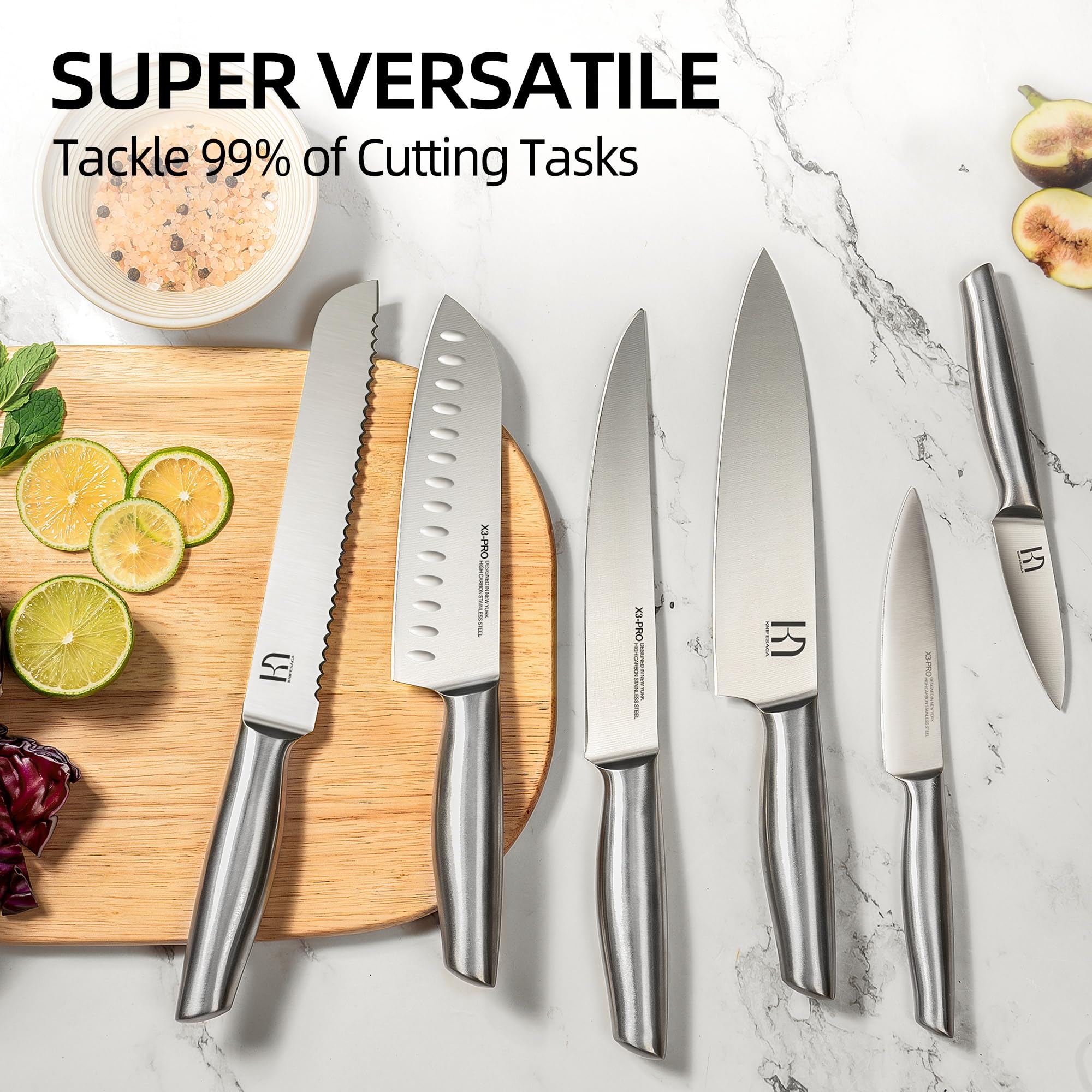 KnifeSaga 5-inch utility knife for everyday kitchen tasks with control.