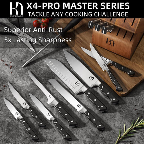 KnifeSaga 7in santoku knife versatile chopping and delicate preps.