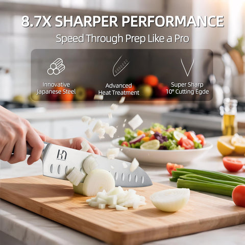 KnifeSaga acacia block display showing premium storage and elegant kitchen setup.