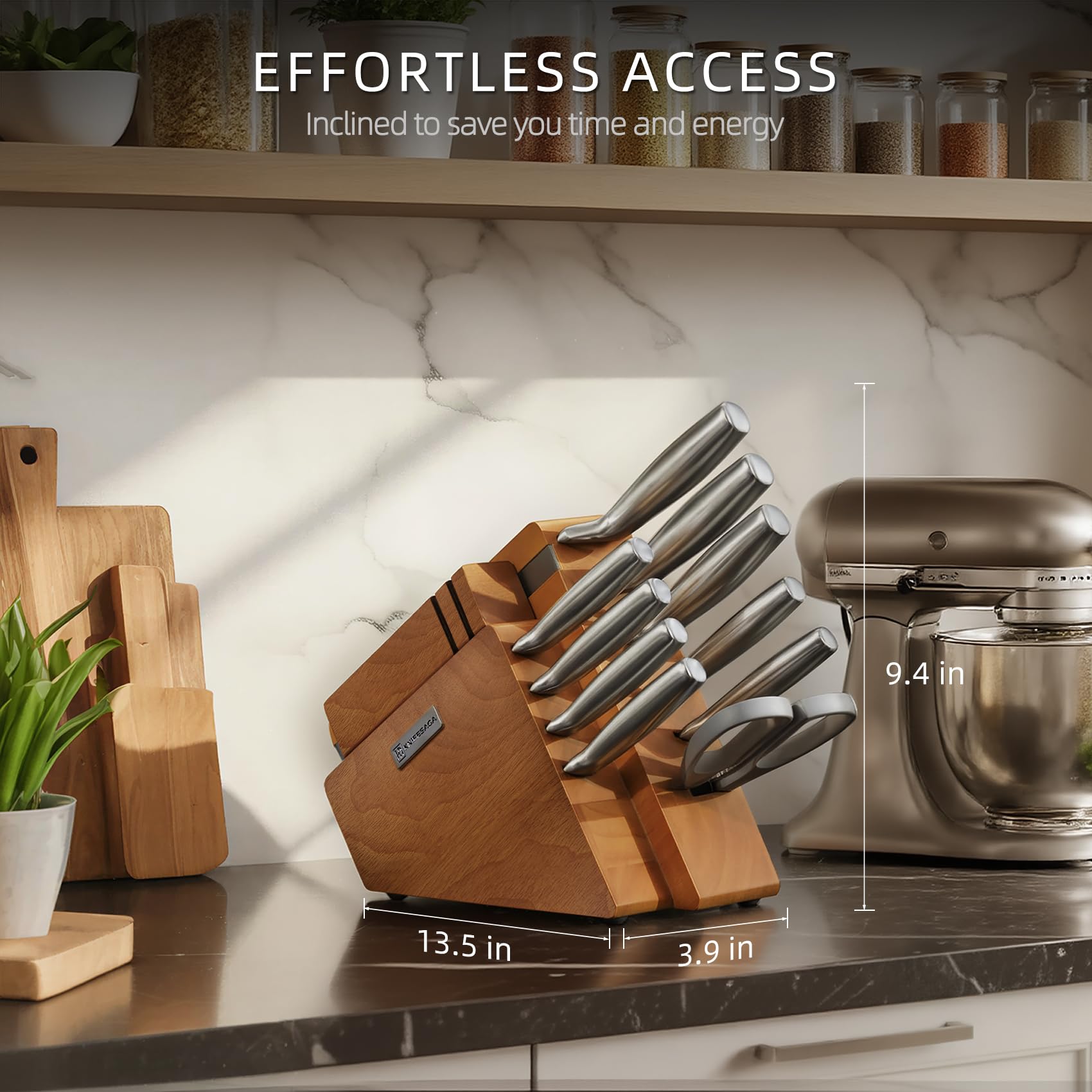 KnifeSaga 12-piece set includes shears and sharpener for versatility