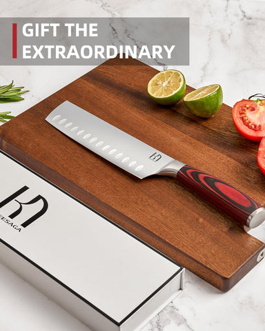 KnifeSaga Nakiri includes a lifetime warranty for reliable kitchen tool
