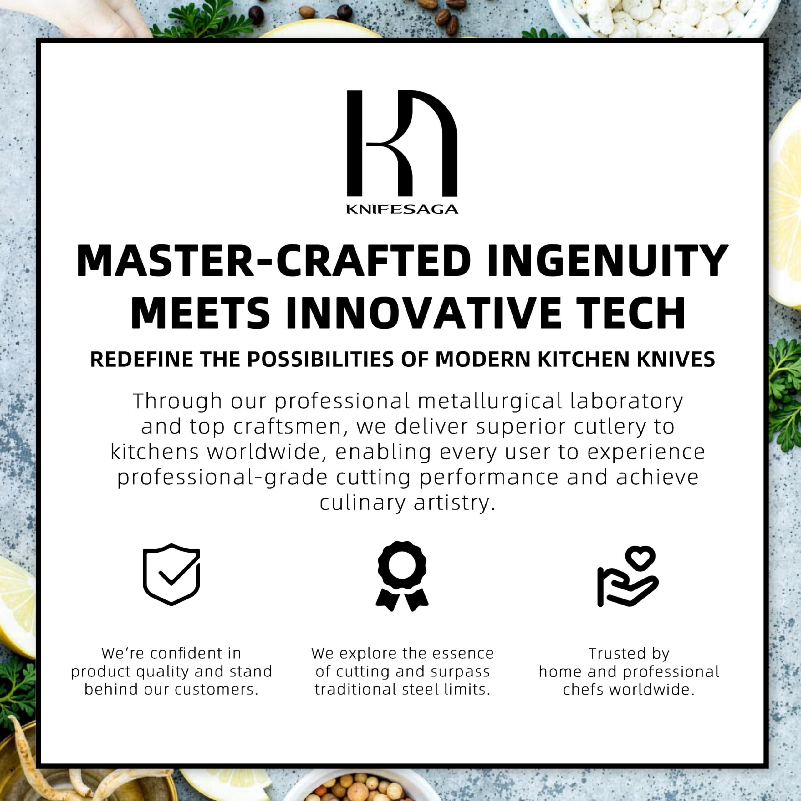 KnifeSaga 4.5-inch steak knives deliver table-ready portions.