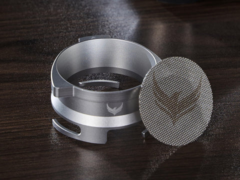 KNODOS 54mm puck screen improves water flow for better extraction.