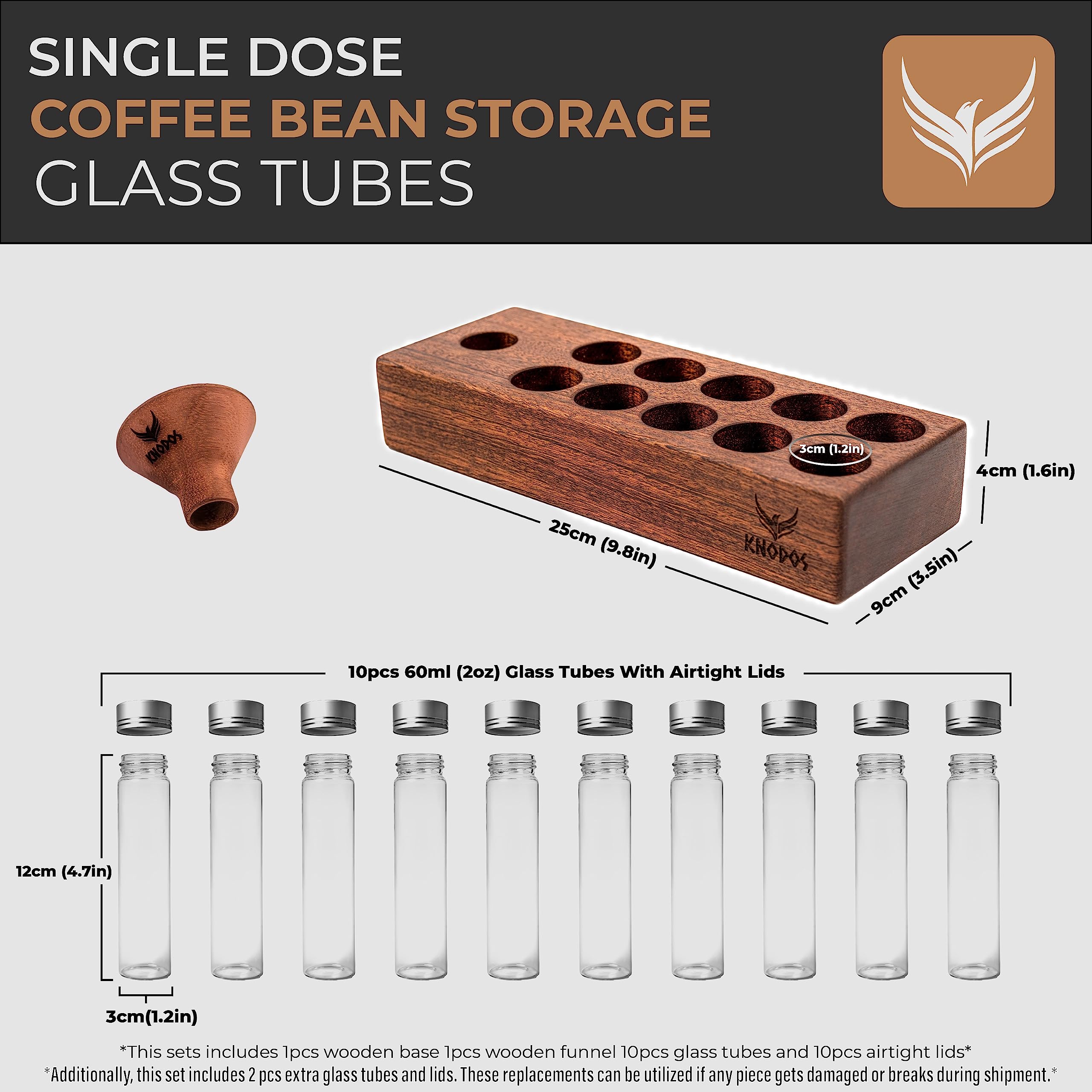 KNODOS borosilicate glass tubes preserve freshness with clear visibility