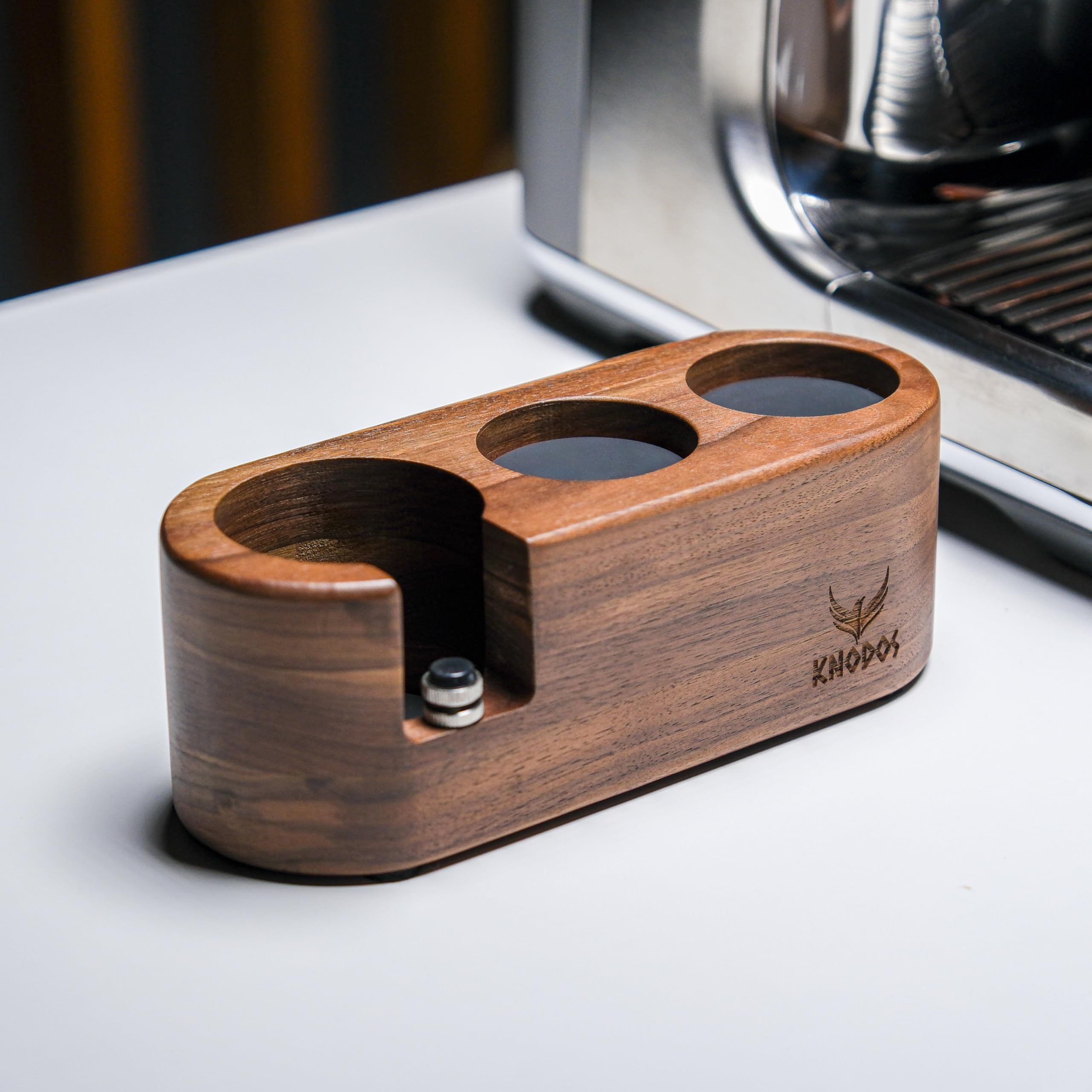 KNODOS 54mm tamping station fits Breville portafilters for stable tamping