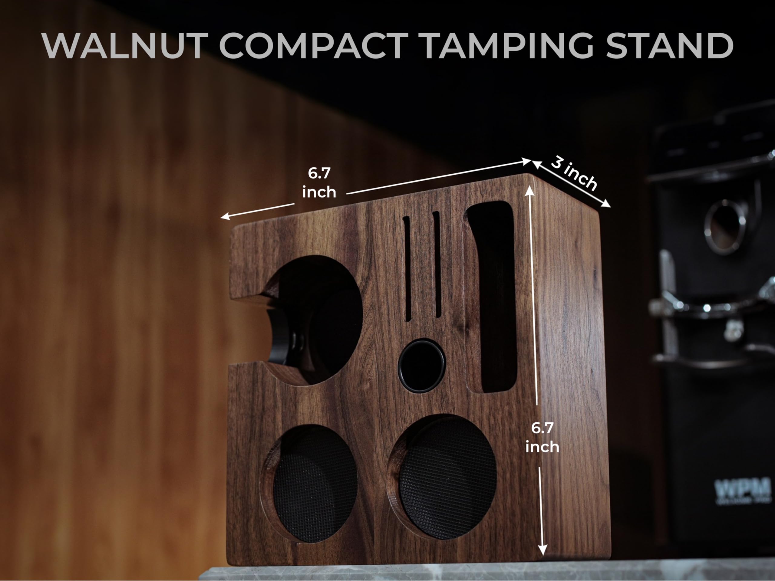 KNODOS espresso tool organizer in walnut for organized workspace