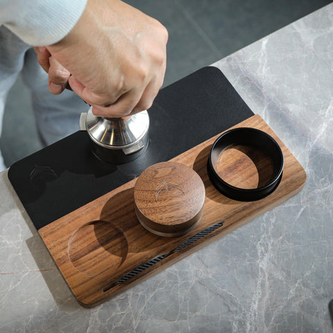 KNODOS portafilter and puck screens slot maintains tidy essential tools.