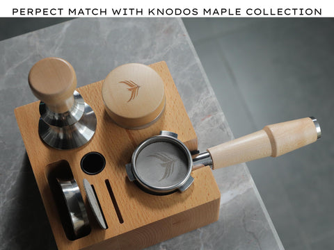 KNODOS stainless steel and maple wood craftsmanship adds a pro touch.