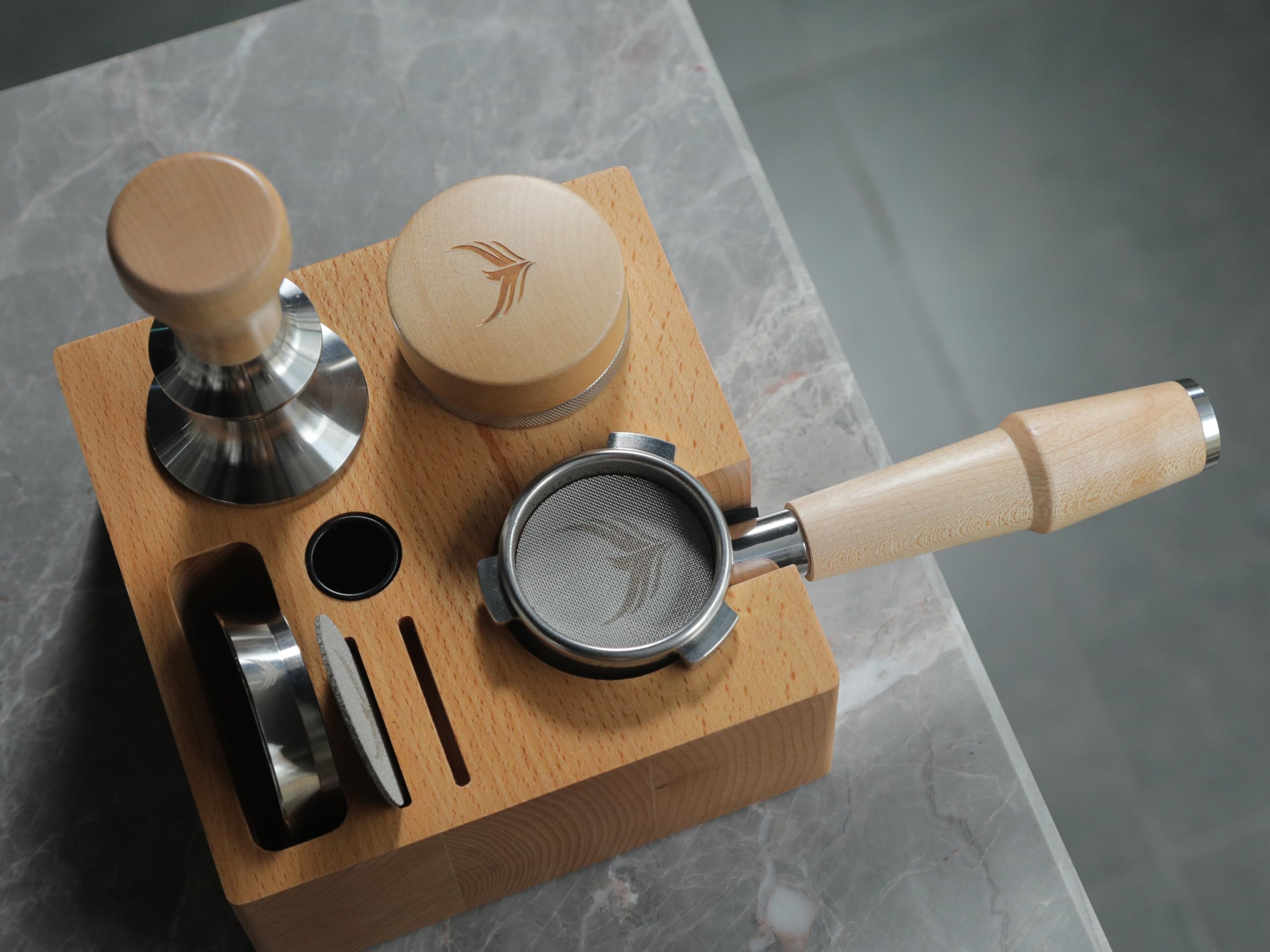 KNODOS Breville-ready tamping station enhancing daily brewing with tidy accessories
