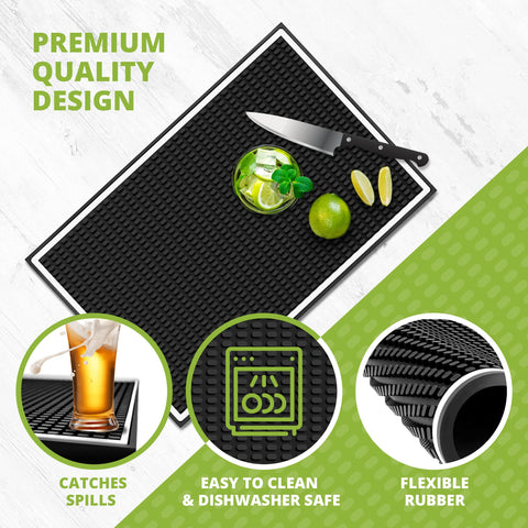 Knot and Style bar mat 18x12 size fits home bars neatly.
